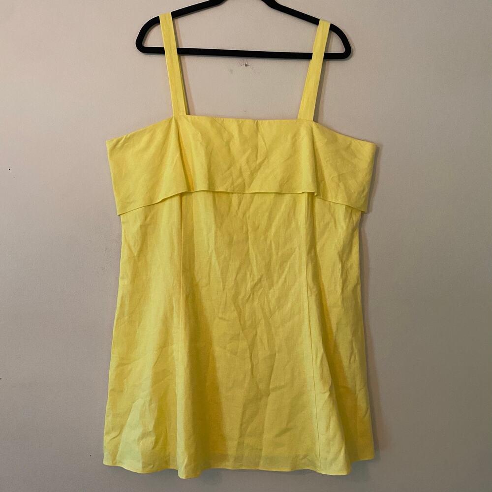 NWT Banana Republic Butter Yellow Linen Blend Mini Dress Minimalist Women's 18